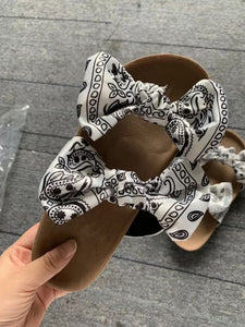 Double bowknot Bandana slipper