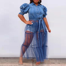 Load image into Gallery viewer, Women Plus Size Jean Shirt Dress
