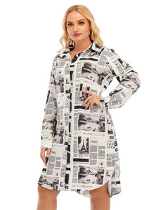 Plus Size Button Shirt Dress