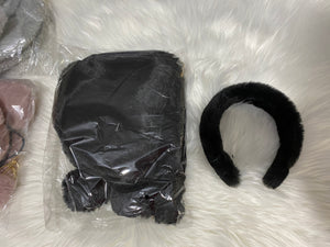 Fur Headband and Heart Bag set