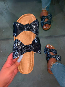 Double bowknot Bandana slipper