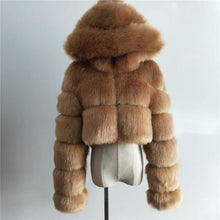 Load image into Gallery viewer, Faux Fox Fur Coat
