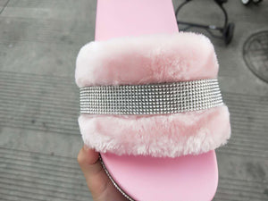 Diamond  fur slipper