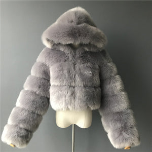 Faux Fox Fur Coat