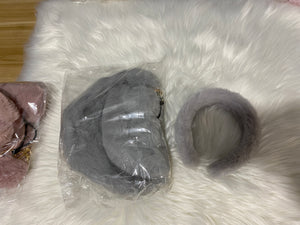 Fur Headband and Heart Bag set