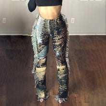 Load image into Gallery viewer, Colorful Pattern Fringe Pants
