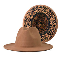 Load image into Gallery viewer, Fedora Hat with Leopard Pattern Inside (MOQ 20)
