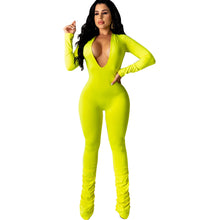 Load image into Gallery viewer, Stacked Women&#39;s Sexy Bodycon Catsuit V Neckline Bodysuit One Piece Jumpsuit
