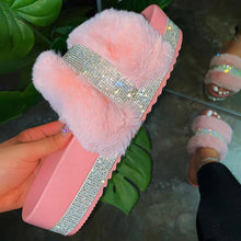 Load image into Gallery viewer, Diamond  fur slipper
