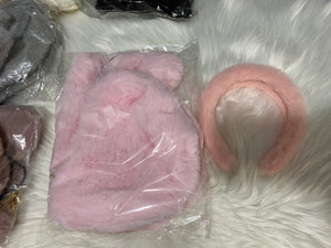 Fur Headband and Heart Bag set