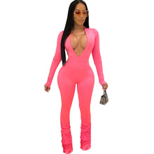 Load image into Gallery viewer, Stacked Women&#39;s Sexy Bodycon Catsuit V Neckline Bodysuit One Piece Jumpsuit
