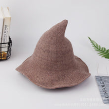 Load image into Gallery viewer, Wool Knit Witch hat
