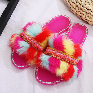 Fur Diamond Slipper