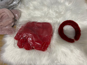 Fur Headband and Heart Bag set