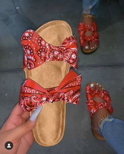 Double bowknot Bandana slipper