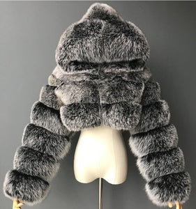 Faux Fox Fur Coat