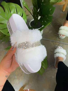 Diamond  fur slipper