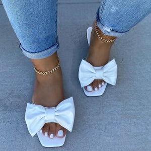 Bow Slippers Open Toe