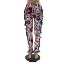 Load image into Gallery viewer, Colorful Pattern Fringe Pants
