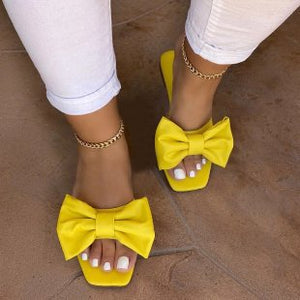 Bow Slippers Open Toe